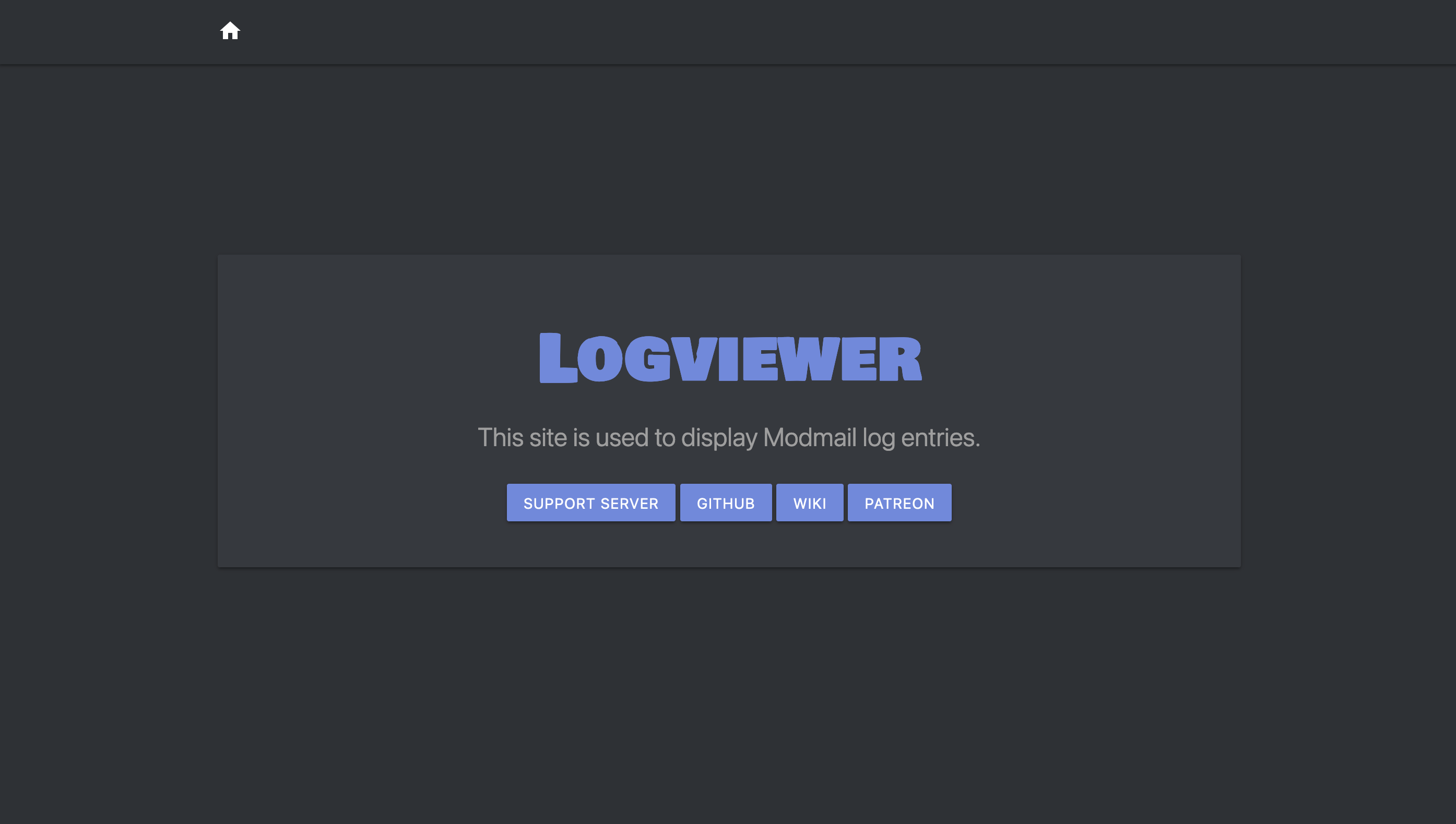 Screenshot of the Logviewer homepage.